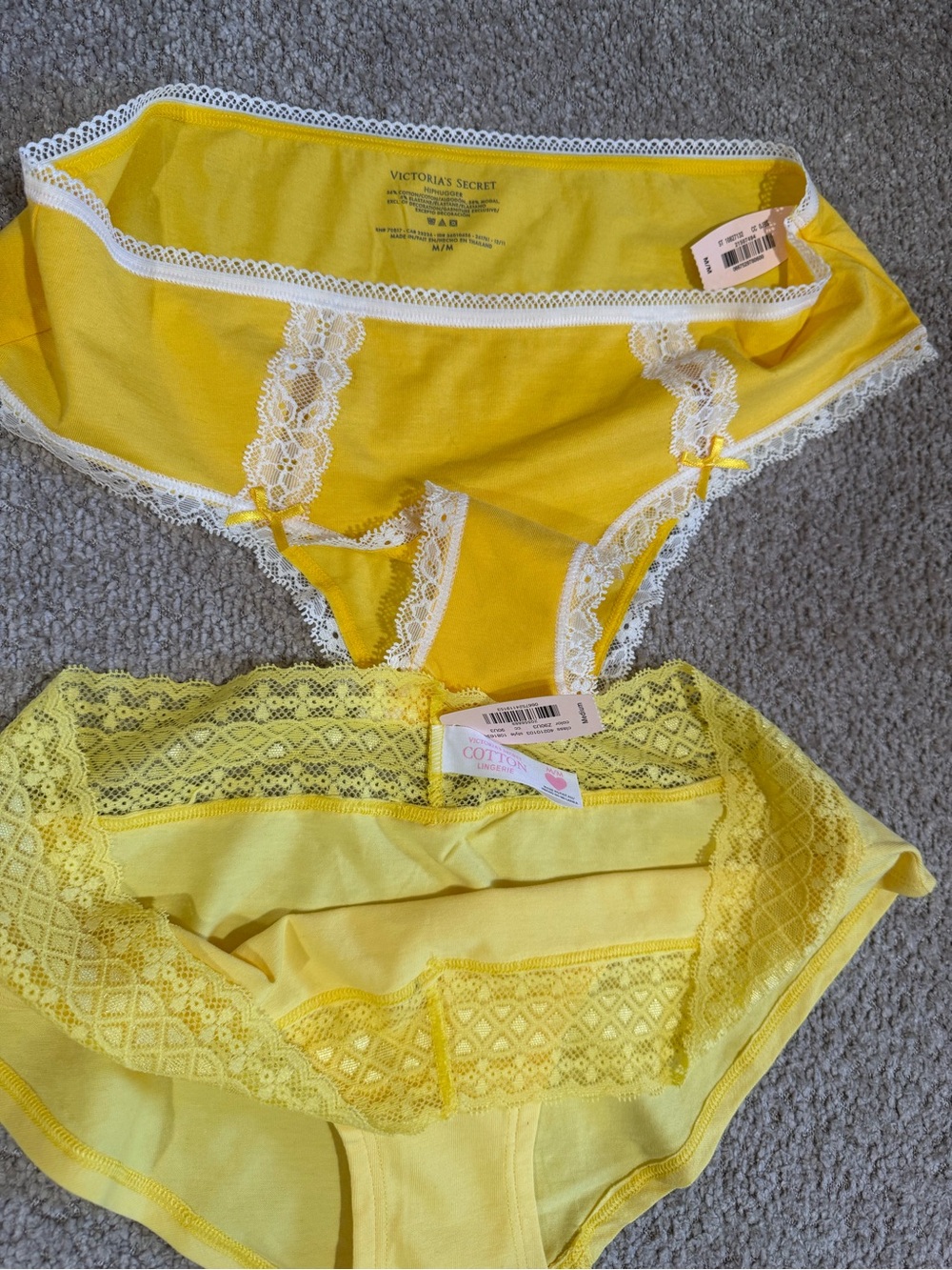 Yellow Lace Trim High-Waist Panty Pair - Picture 7 of 8